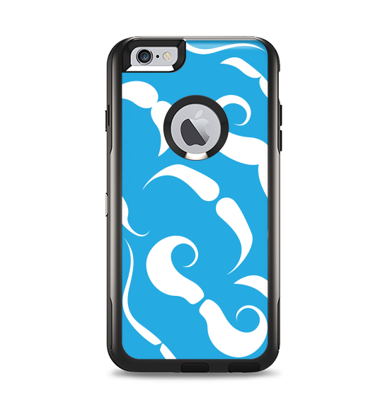 The White Mustaches with blue background Apple iPhone 6 Plus Otterbox Commuter Case Skin Set