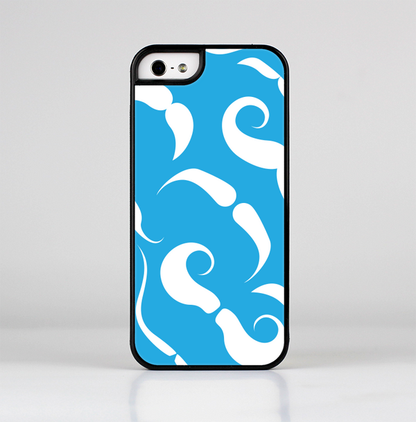 The White Mustaches with blue background Skin-Sert Case for the Apple iPhone 5/5s