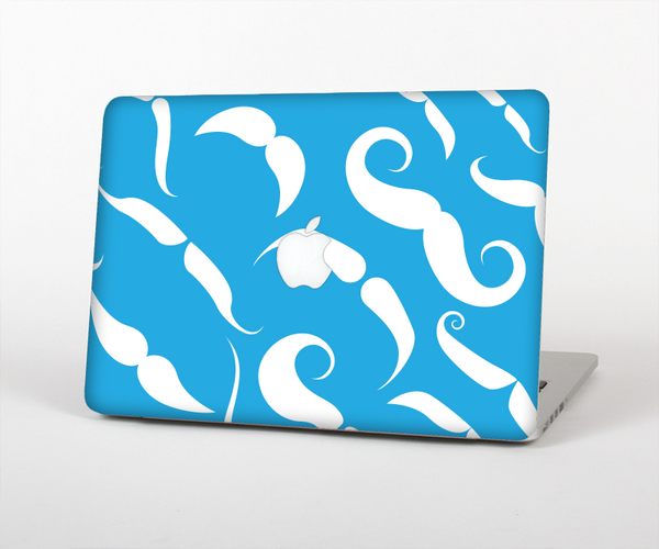The White Mustaches with blue background Skin Set for the Apple MacBook Pro 15"