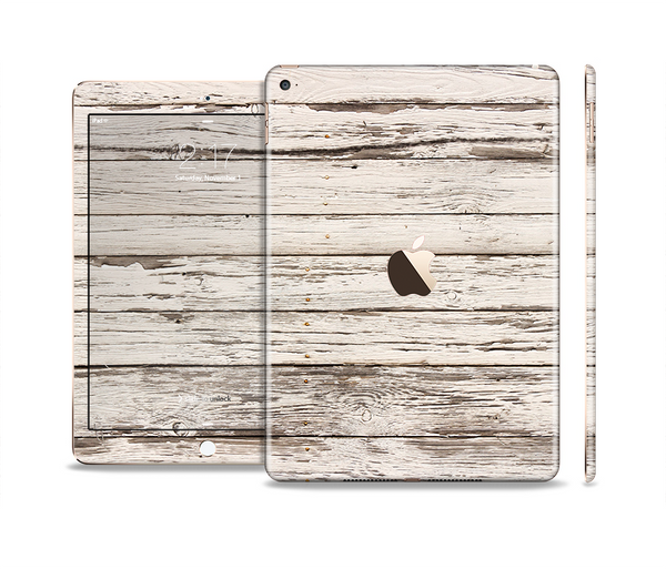 The White Painted Aged Wood Planks Skin Set for the Apple iPad Air 2
