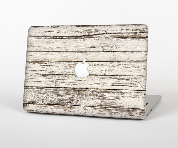 The White Painted Aged Wood Planks Skin Set for the Apple MacBook Pro 15"