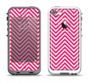 The White & Pink Sharp Chevron Pattern Apple iPhone 5-5s LifeProof Fre Case Skin Set