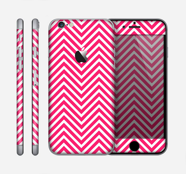 The White & Pink Sharp Chevron Pattern Skin for the Apple iPhone 6