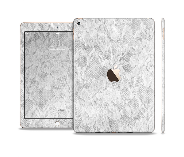 The White Textured Lace Skin Set for the Apple iPad Air 2