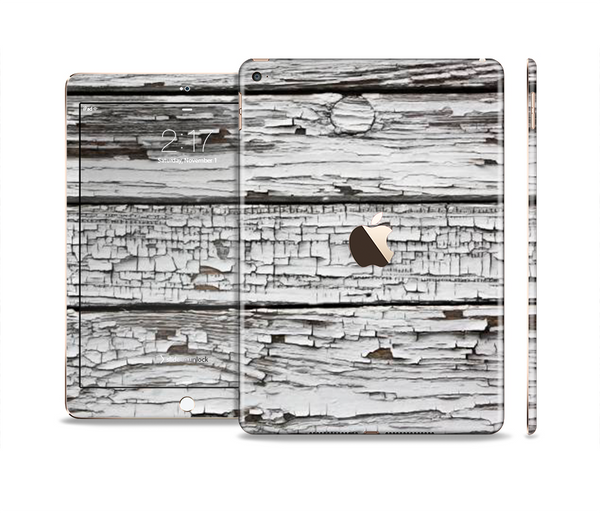 The White Wide Aged Wood Planks Skin Set for the Apple iPad Air 2