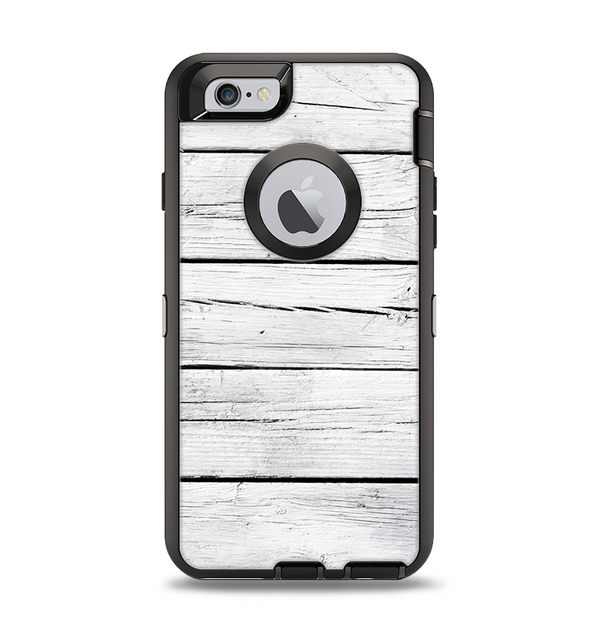 The White Wood Planks Apple iPhone 6 Otterbox Defender Case Skin Set