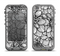 The White and Black Flower Illustration Apple iPhone 5c LifeProof Nuud Case Skin Set