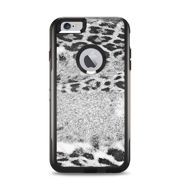 The White and Black Real Leopard Print Apple iPhone 6 Plus Otterbox Commuter Case Skin Set