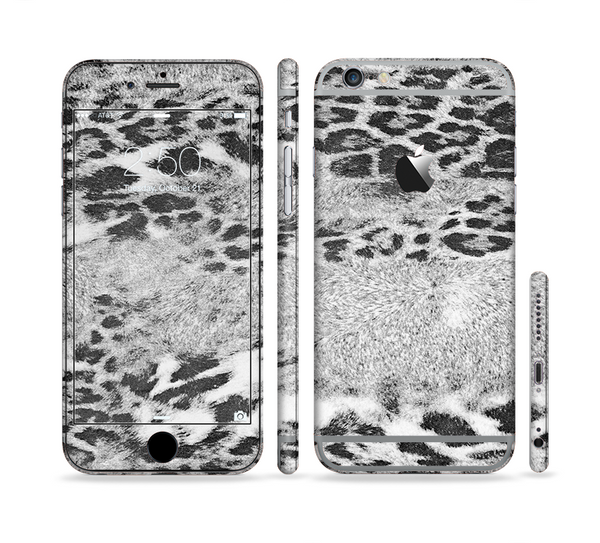 The White and Black Real Leopard Print Sectioned Skin Series for the Apple iPhone 6