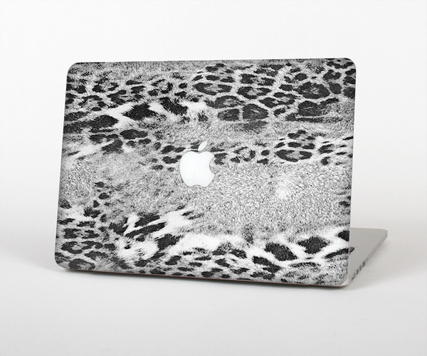 The White and Black Real Leopard Print Skin Set for the Apple MacBook Air 11"