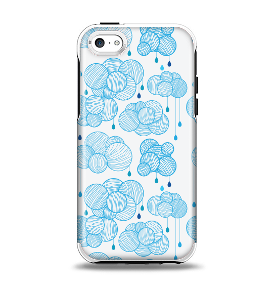 The White and Blue Raining Yarn Clouds Apple iPhone 5c Otterbox Symmetry Case Skin Set
