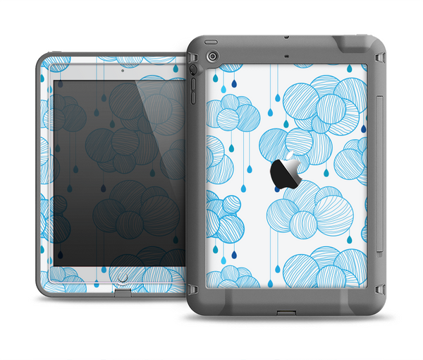 The White and Blue Raining Yarn Clouds Apple iPad Air LifeProof Fre Case Skin Set