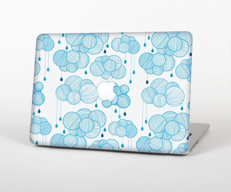 The White and Blue Raining Yarn Clouds Skin Set for the Apple MacBook Pro 13" with Retina Display