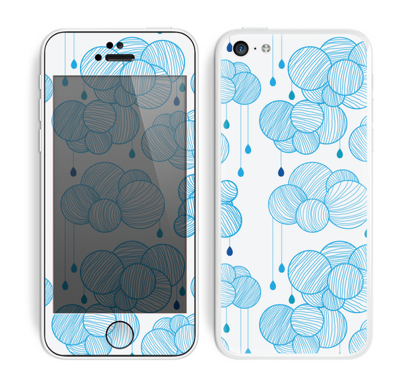 The White and Blue Raining Yarn Clouds Skin for the Apple iPhone 5c