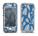 The White and Blue Vector Branches Apple iPhone 5-5s LifeProof Nuud Case Skin Set
