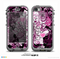 The White and Pink Birds with Floral Pattern on Black Skin for the iPhone 5c nüüd LifeProof Case