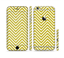 The White & vintage Green Sharp Chevron Pattern Sectioned Skin Series for the Apple iPhone 6