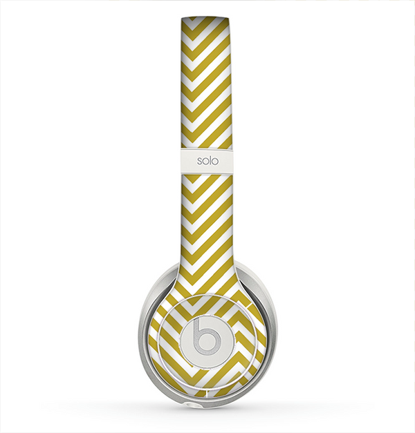 The White & vintage Green Sharp Chevron Pattern Skin for the Beats by Dre Solo 2 Headphones