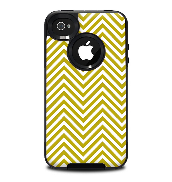 The White & vintage Green Sharp Chevron Pattern Skin for the iPhone 4-4s OtterBox Commuter Case