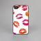 The White with Colored Pucker Lip Prints Skin-Sert Case for the Apple iPhone 4-4s