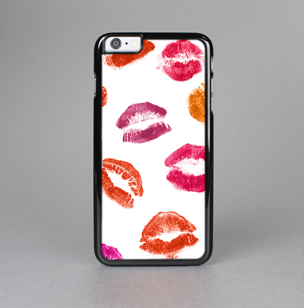 The White with Colored Pucker Lip Prints Skin-Sert Case for the Apple iPhone 6