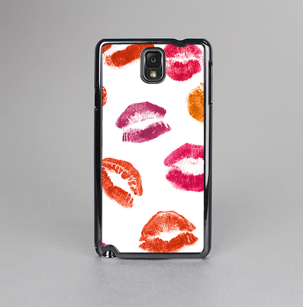 The White with Colored Pucker Lip Prints Skin-Sert Case for the Samsung Galaxy Note 3