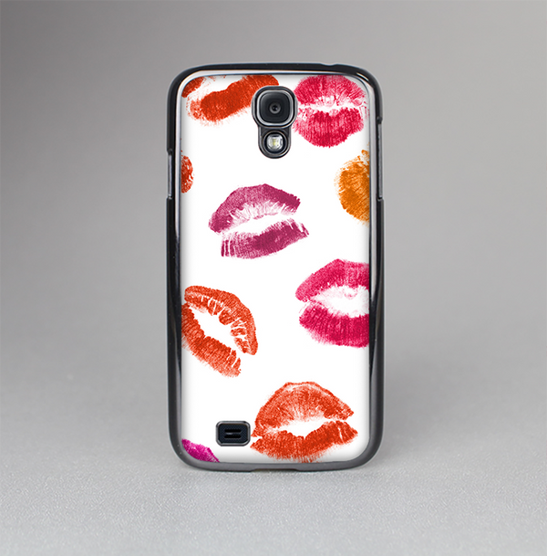 The White with Colored Pucker Lip Prints Skin-Sert Case for the Samsung Galaxy S4