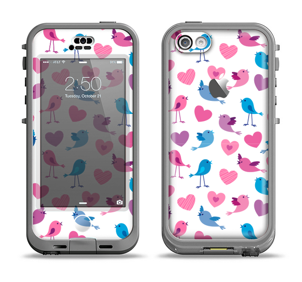 The White with Pink & Blue Vector Tweety Birds Apple iPhone 5c LifeProof Nuud Case Skin Set