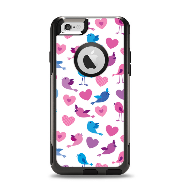 The White with Pink & Blue Vector Tweety Birds Apple iPhone 6 Otterbox Commuter Case Skin Set