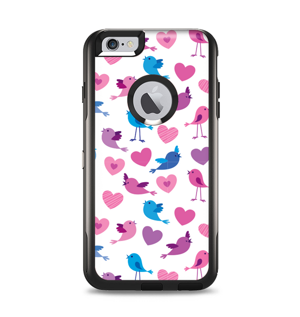 The White with Pink & Blue Vector Tweety Birds Apple iPhone 6 Plus Otterbox Commuter Case Skin Set
