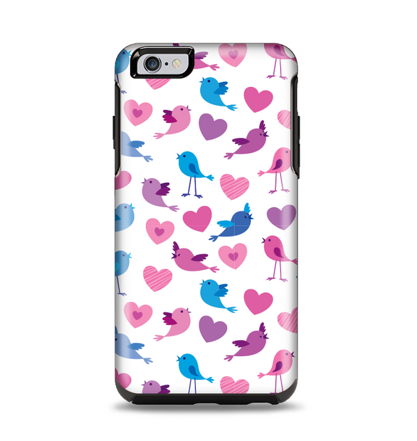 The White with Pink & Blue Vector Tweety Birds Apple iPhone 6 Plus Otterbox Symmetry Case Skin Set