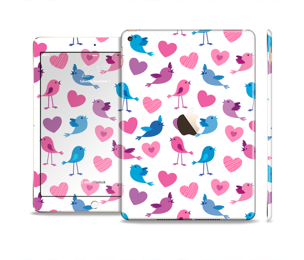 The White with Pink & Blue Vector Tweety Birds Skin Set for the Apple iPad Air 2