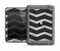 The Wide Black and Light Gray Chevron Pattern V3 Apple iPad Mini LifeProof Fre Case Skin Set