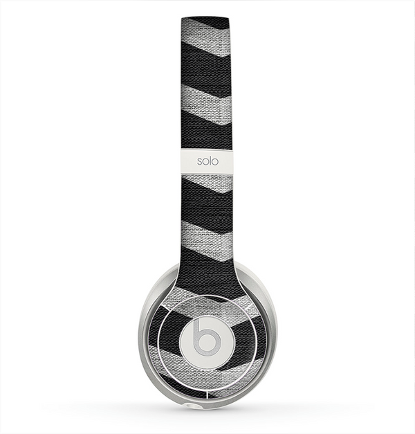 The Wide Black and Light Gray Chevron Pattern V3 Skin for the Beats by Dre Solo 2 Headphones