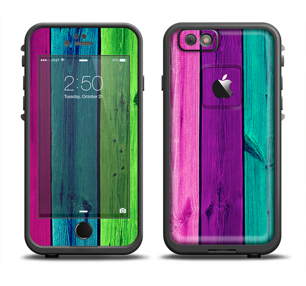 The Wide Neon Wood Planks Apple iPhone 6 LifeProof Fre Case Skin Set