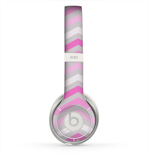 The Wide Pink Vintage Colored Chevron Pattern V6 Skin for the Beats by Dre Solo 2 Headphones