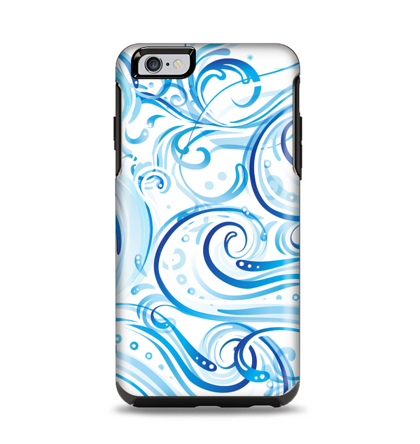 The Wild Blue Swirly Vector Water Pattern Apple iPhone 6 Plus Otterbox Symmetry Case Skin Set