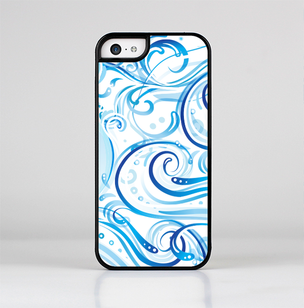 The Wild Blue Swirly Vector Water Pattern Skin-Sert Case for the Apple iPhone 5c