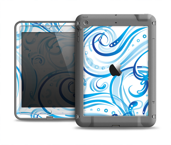 The Wild Blue Swirly Vector Water Pattern Apple iPad Mini LifeProof Fre Case Skin Set