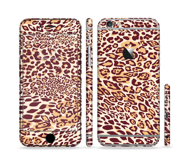 The Wild Leopard Print Sectioned Skin Series for the Apple iPhone 6 Plus