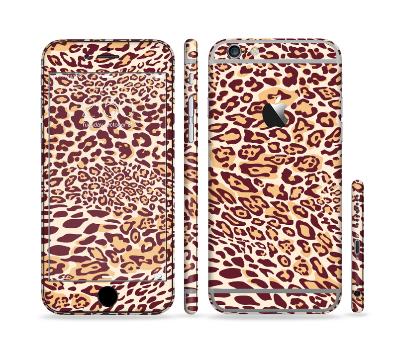 The Wild Leopard Print Sectioned Skin Series for the Apple iPhone 6 Plus