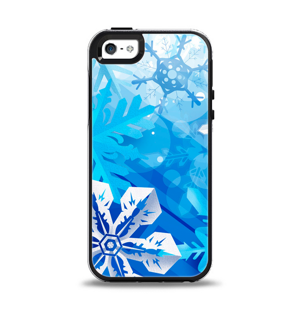 The Winter Abstract Blue Apple iPhone 5-5s Otterbox Symmetry Case Skin Set