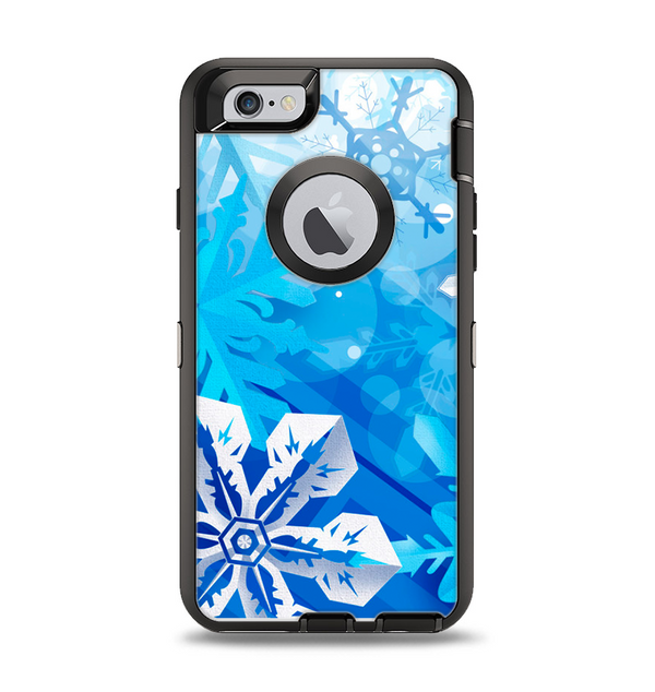The Winter Abstract Blue Apple iPhone 6 Otterbox Defender Case Skin Set