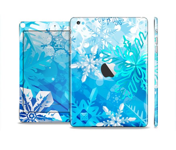 The Winter Abstract Blue Full Body Skin Set for the Apple iPad Mini 2