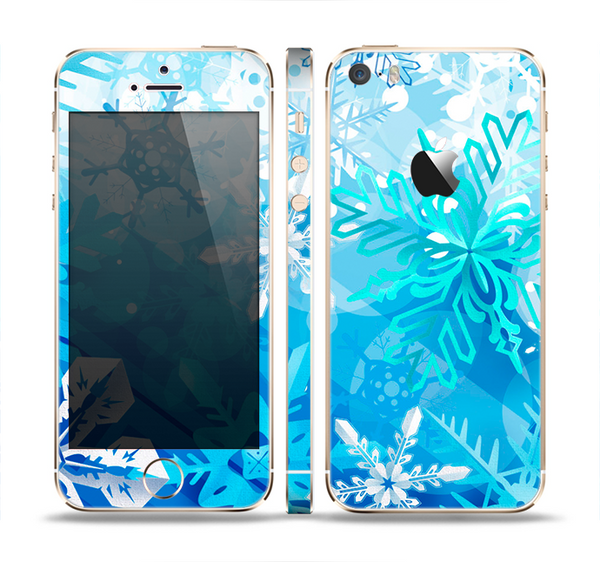 The Winter Abstract Blue Skin Set for the Apple iPhone 5s