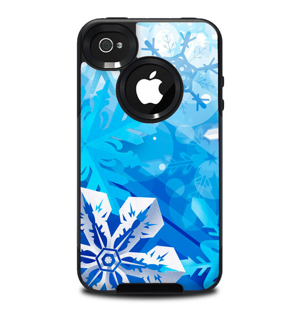 The Winter Abstract Blue Skin for the iPhone 4-4s OtterBox Commuter Case
