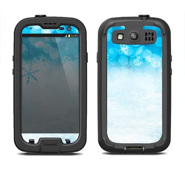The Winter Blue Abstract Unfocused Samsung Galaxy S3 LifeProof Fre Case Skin Set
