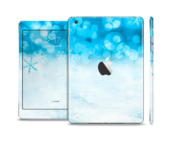 The Winter Blue Abstract Unfocused Full Body Skin Set for the Apple iPad Mini 2
