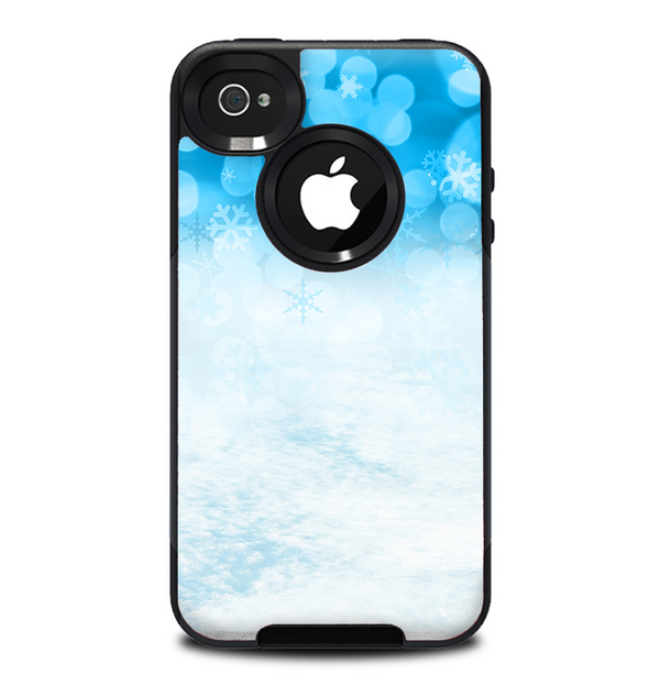 The Winter Blue Abstract Unfocused Skin for the iPhone 4-4s OtterBox Commuter Case