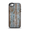 The Wood Planks with Peeled Blue Paint Apple iPhone 5-5s Otterbox Symmetry Case Skin Set